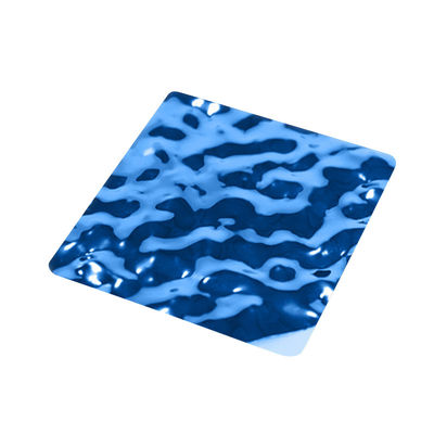 PVD Blue Water Wave Stainless Steel Panel Stamped Water Ripple Sheet For Wall